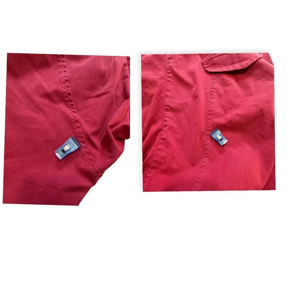 Nili Lotan Paris Drop Crotch Cropped Pants, ‎ Size 10, Red - Picture 9 of 12